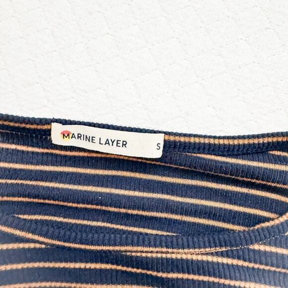 Marine Layer Striped Long Sleeve Tunic Shirt Size Small - Picture 2 of 4